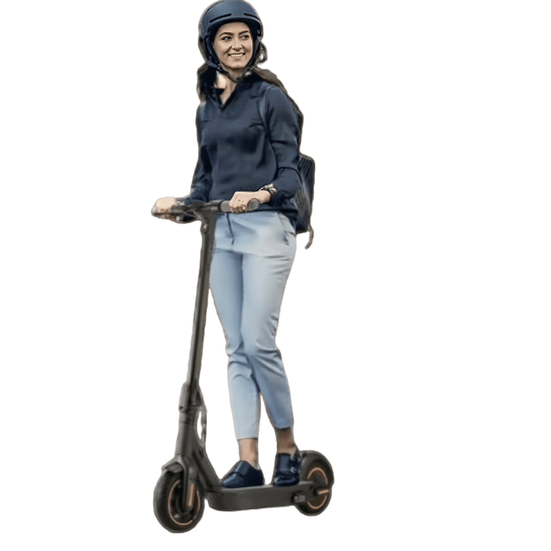 Person riding scooter
